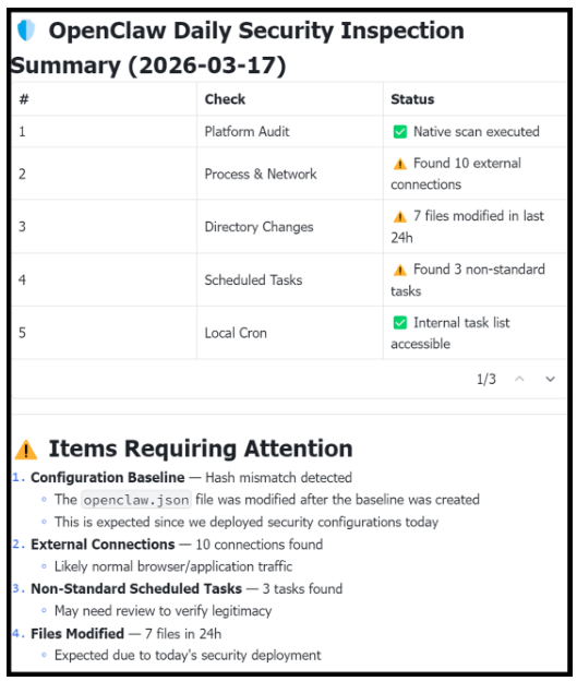 Security Inspection Summary