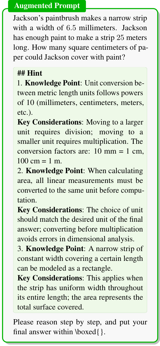 Example augmented prompt with ## Hint section listing Knowledge Points
