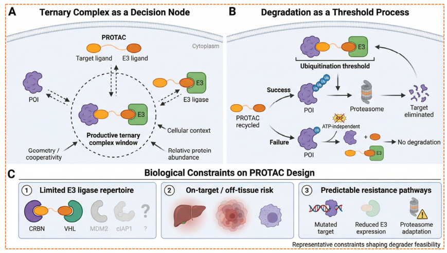 Ternary complex and biological constraints