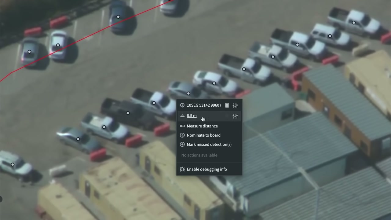 Context menu with Nominate to board option on detected vehicle