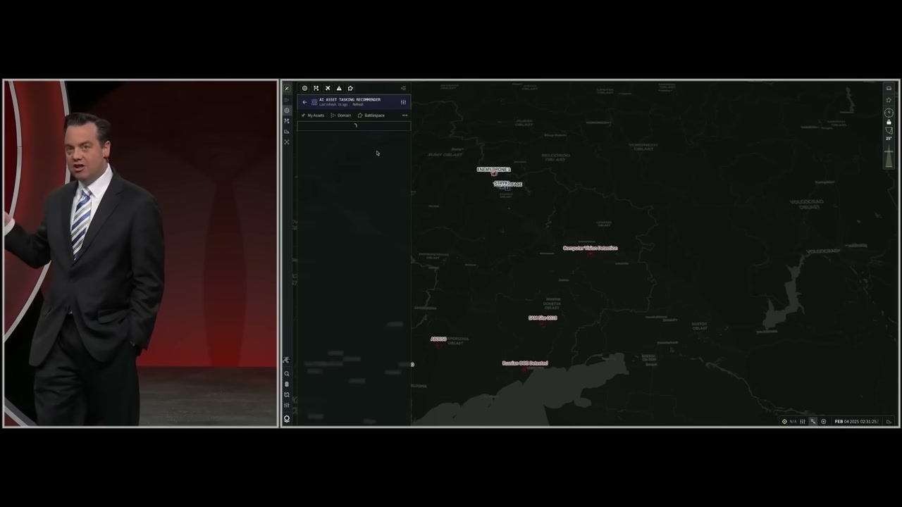 AI Asset Tasking Recommender with battlefield map